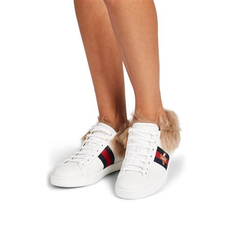 gucci ace hightops with fur|Gucci ace sneakers women.